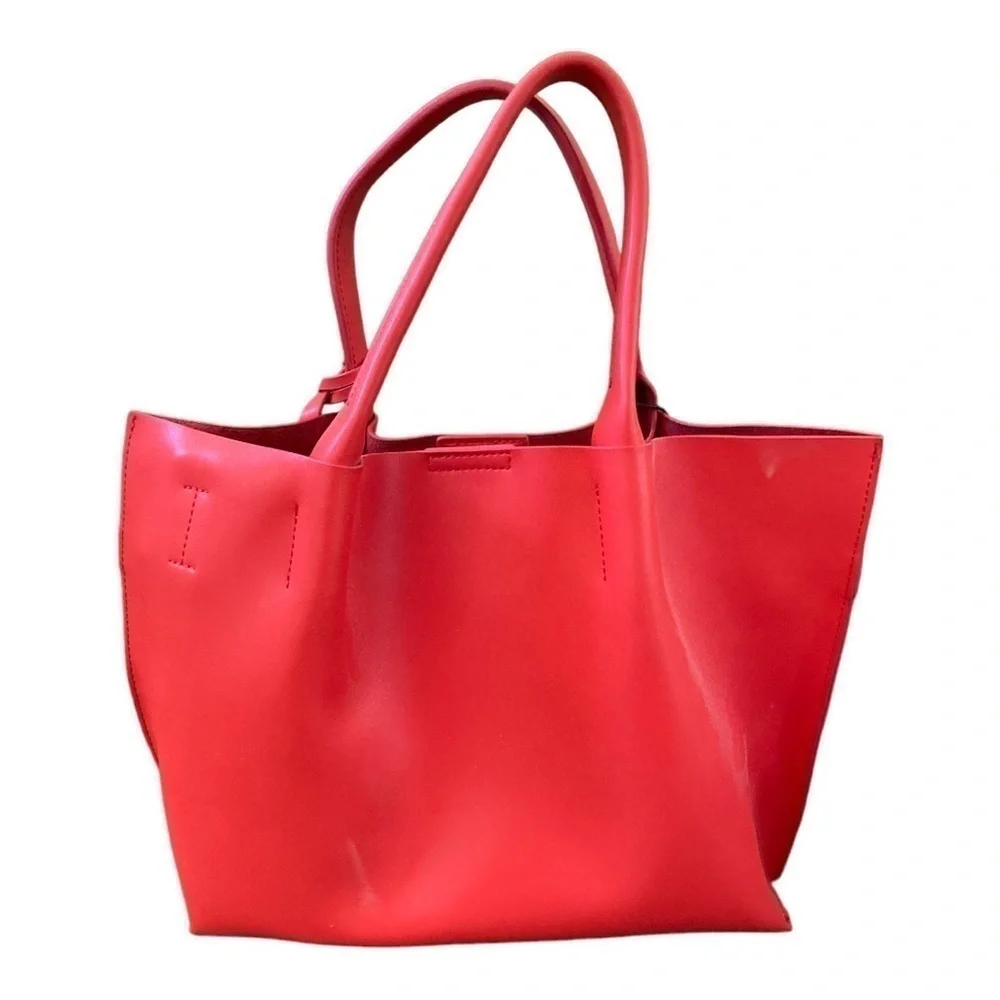 Co-lab bag Colab Christopher kon vegan Leather satchel tote Red NWT